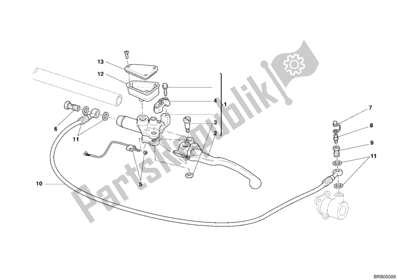 All parts for the Clutch Master Cylinder of the Ducati Multistrada 1000 S 2005